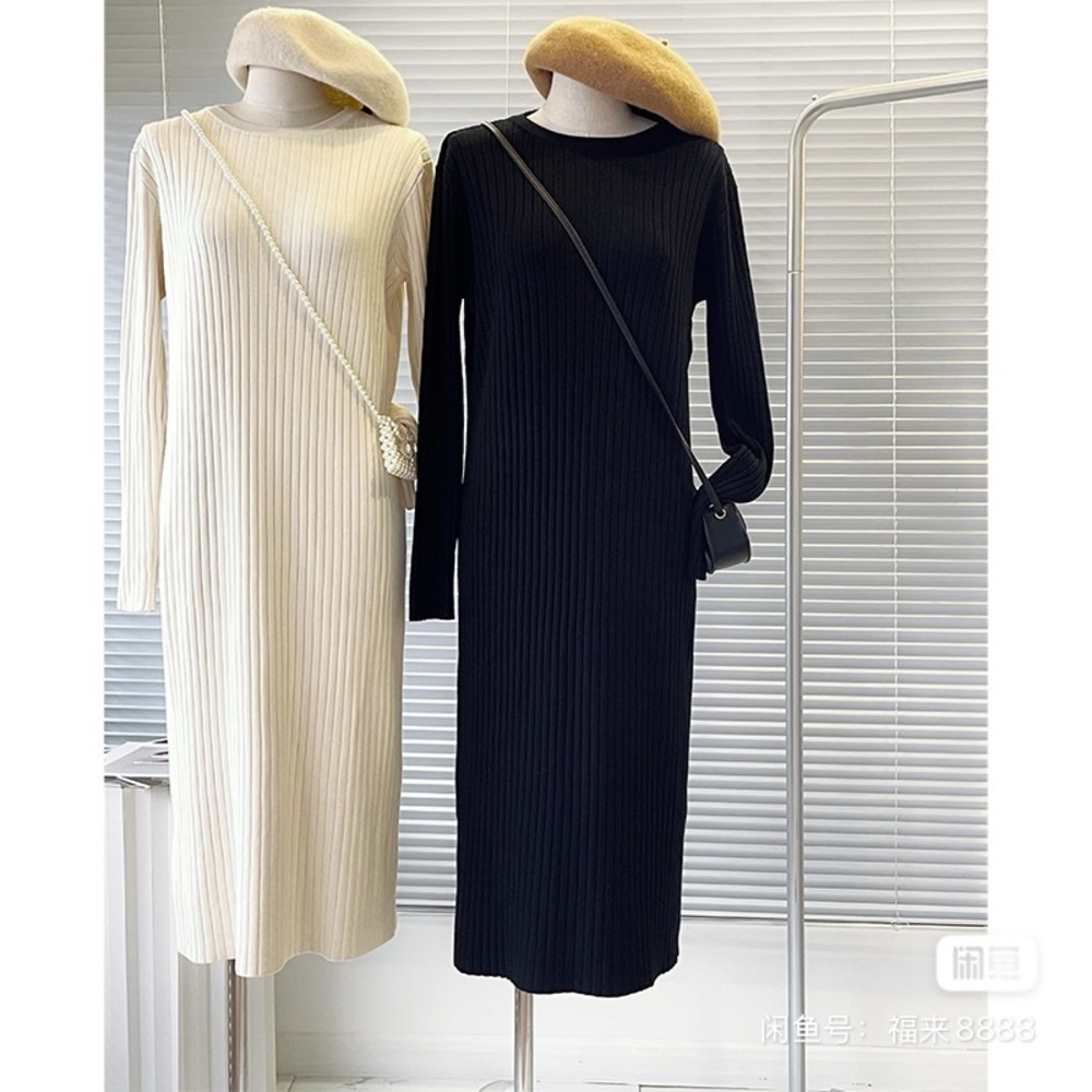 Uniqlo Black Long Sleeve Sweater Dress
